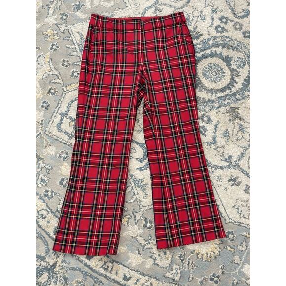 J.Crew Kelsey Pant Women’s Size 4 Red Plaid Tartan Straight Leg Hemmed - Picture 2 of 8
